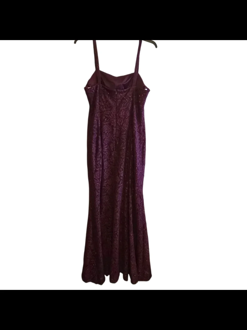 Oleg Cassini Plum Glitter Lace Gown & Bolero Jacket Set – Size 10